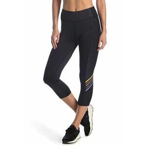 Splendid Studio Striped Capri Leggings in Black Multi Stripe SZ L NWT $88